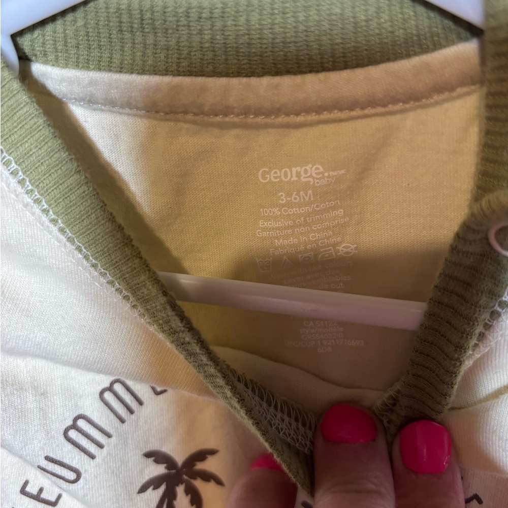 George Olive and Cream Baby Rompers - Picture 2 of 3